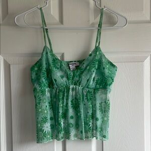 RSQ Green Floral Camisole Top